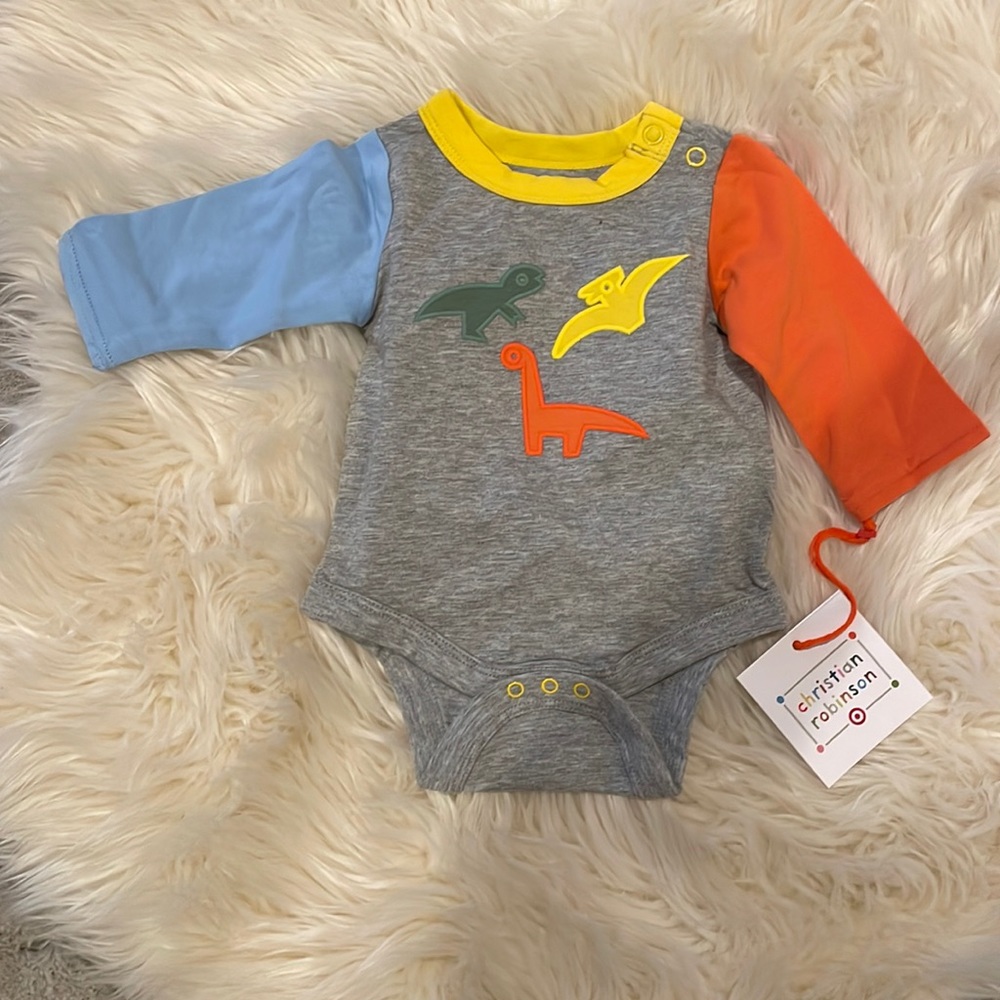New! Christian Robinson Dinosaur Dino Onesie